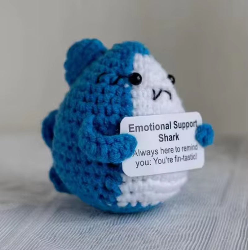 New Positive Energy Potato Hug Pocket Mini Handmade Plush Wool Knitting Doll with Card Funny Christams Gift Home Room Decoration