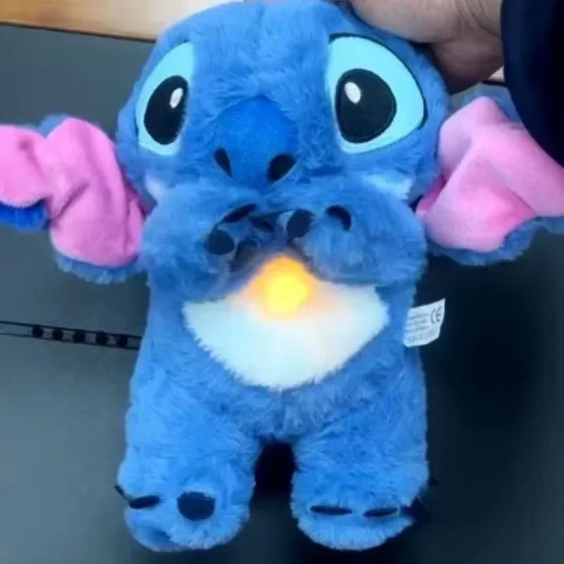 New 30Cm Plush Breathing Stitch Doll Soothing Peluche Lilo&Stitch Kawaii Toy Anime Music Light Child Sleep Model Kid Gift